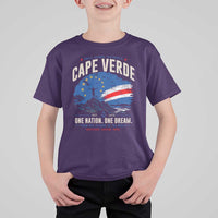 Cape Verde Small Islands Big Hearts Pride T Shirt For Kid Cabo Verde One Nation One Dream Distressed Flag