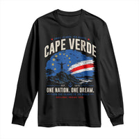 Cape Verde Small Islands Big Hearts Pride Long Sleeve Shirt Cabo Verde One Nation One Dream Distressed Flag