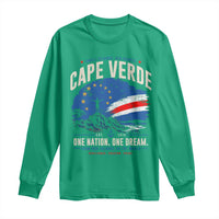 Cape Verde Small Islands Big Hearts Pride Long Sleeve Shirt Cabo Verde One Nation One Dream Distressed Flag