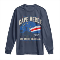Cape Verde Small Islands Big Hearts Pride Long Sleeve Shirt Cabo Verde One Nation One Dream Distressed Flag