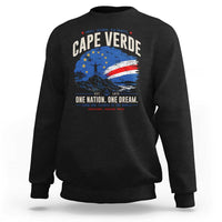 Cape Verde Small Islands Big Hearts Pride Sweatshirt Cabo Verde One Nation One Dream Distressed Flag