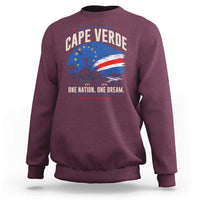 Cape Verde Small Islands Big Hearts Pride Sweatshirt Cabo Verde One Nation One Dream Distressed Flag