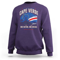 Cape Verde Small Islands Big Hearts Pride Sweatshirt Cabo Verde One Nation One Dream Distressed Flag