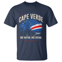 Cape Verde Small Islands Big Hearts Pride T Shirt Cabo Verde One Nation One Dream Distressed Flag