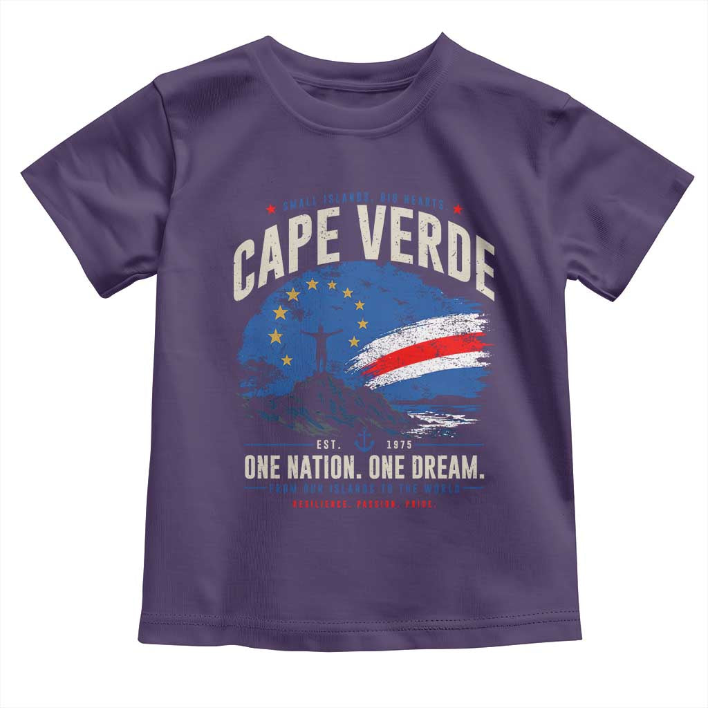 Cape Verde Small Islands Big Hearts Pride Toddler T Shirt Cabo Verde One Nation One Dream Distressed Flag