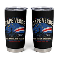 Cape Verde Small Islands Big Hearts Pride Tumbler Cup Cabo Verde One Nation One Dream Distressed Flag