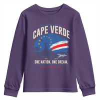 Cape Verde Small Islands Big Hearts Pride Youth Sweatshirt Cabo Verde One Nation One Dream Distressed Flag
