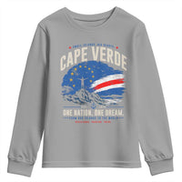 Cape Verde Small Islands Big Hearts Pride Youth Sweatshirt Cabo Verde One Nation One Dream Distressed Flag