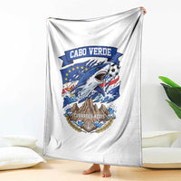 Cabo Verde Tubarões Azuis Soccer Pride Throw Blanket Cape Verde Blue Sharks Football Fans