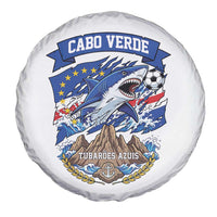 Cabo Verde Tubarões Azuis Soccer Pride Spare Tire Cover Cape Verde Blue Sharks Football Fans