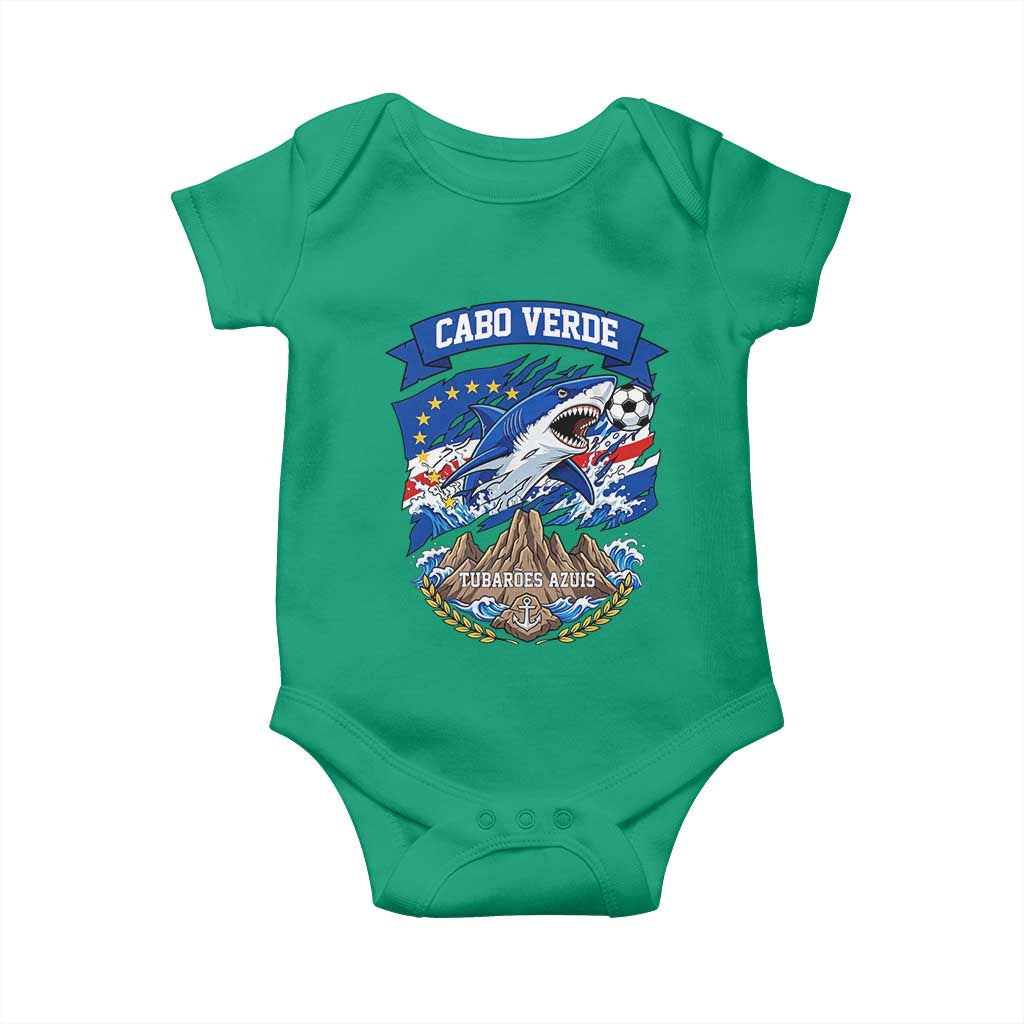 Cabo Verde Tubarões Azuis Soccer Pride Baby Onesie Cape Verde Blue Sharks Football Fans