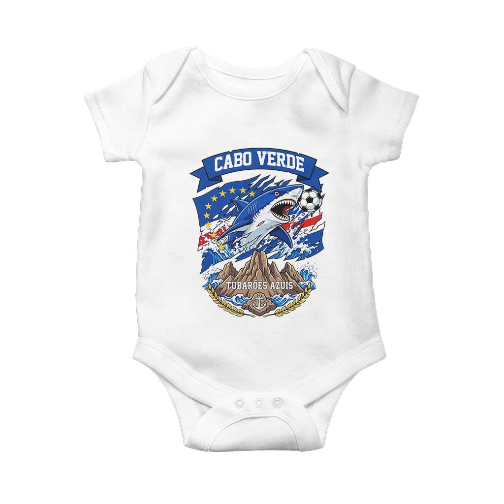 Cabo Verde Tubarões Azuis Soccer Pride Baby Onesie Cape Verde Blue Sharks Football Fans