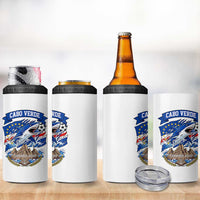 Cabo Verde Tubarões Azuis Soccer Pride 4 in 1 Can Cooler Tumbler Cape Verde Blue Sharks Football Fans