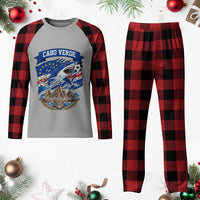 Cabo Verde Tubarões Azuis Soccer Pride Plaid Pajama Set Cape Verde Blue Sharks Football Fans