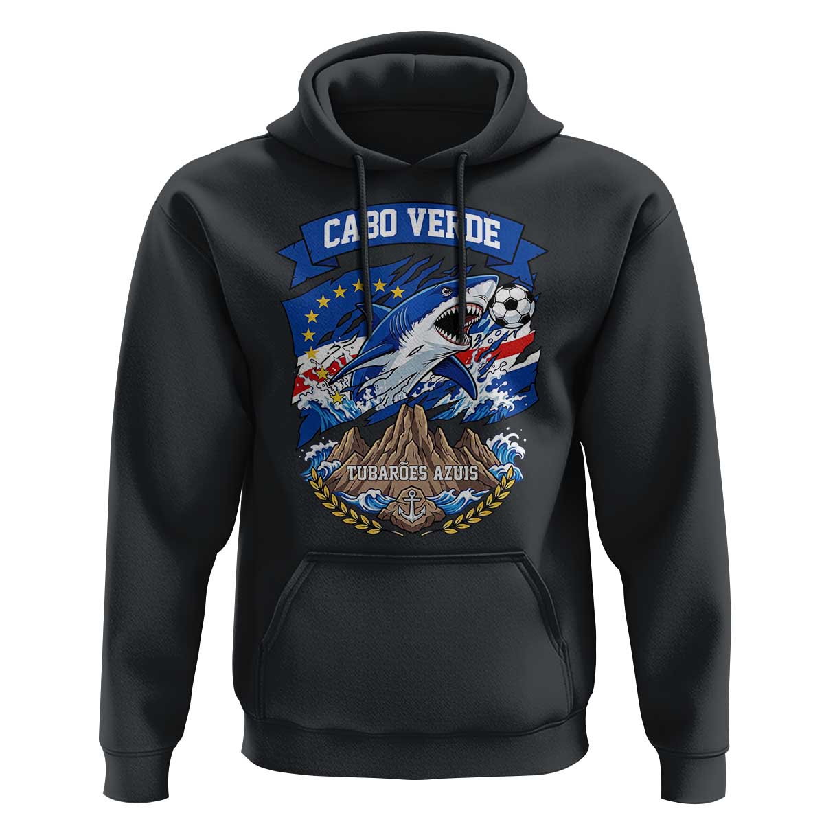 Cabo Verde Tubarões Azuis Soccer Pride Hoodie Cape Verde Blue Sharks Football Fans