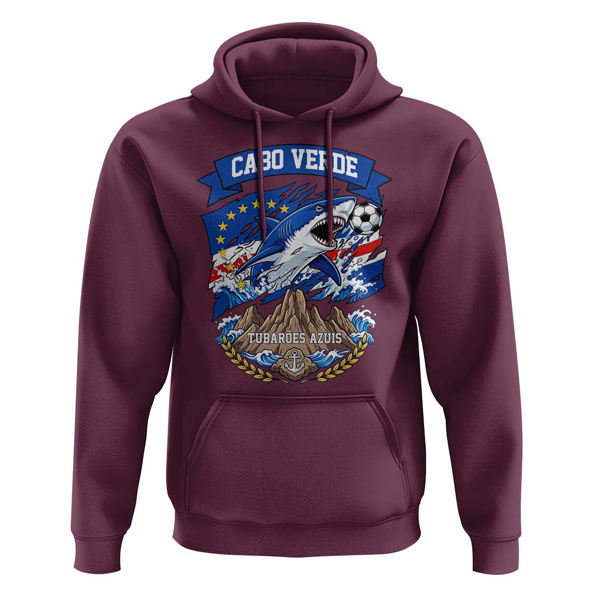 Cabo Verde Tubarões Azuis Soccer Pride Hoodie Cape Verde Blue Sharks Football Fans