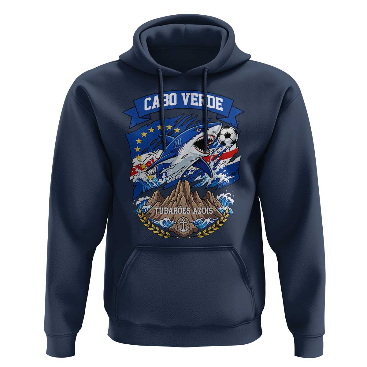 Cabo Verde Tubarões Azuis Soccer Pride Hoodie Cape Verde Blue Sharks Football Fans