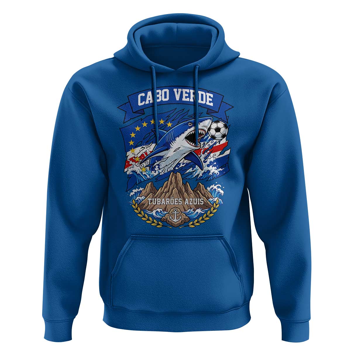 Cabo Verde Tubarões Azuis Soccer Pride Hoodie Cape Verde Blue Sharks Football Fans