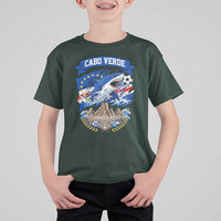Cabo Verde Tubarões Azuis Soccer Pride T Shirt For Kid Cape Verde Blue Sharks Football Fans