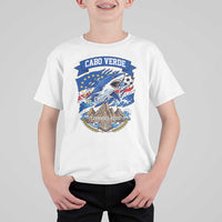 Cabo Verde Tubarões Azuis Soccer Pride T Shirt For Kid Cape Verde Blue Sharks Football Fans