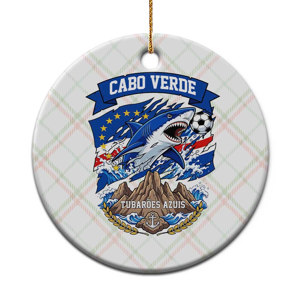 Cabo Verde Tubarões Azuis Soccer Pride Ceramic Ornament Cape Verde Blue Sharks Football Fans