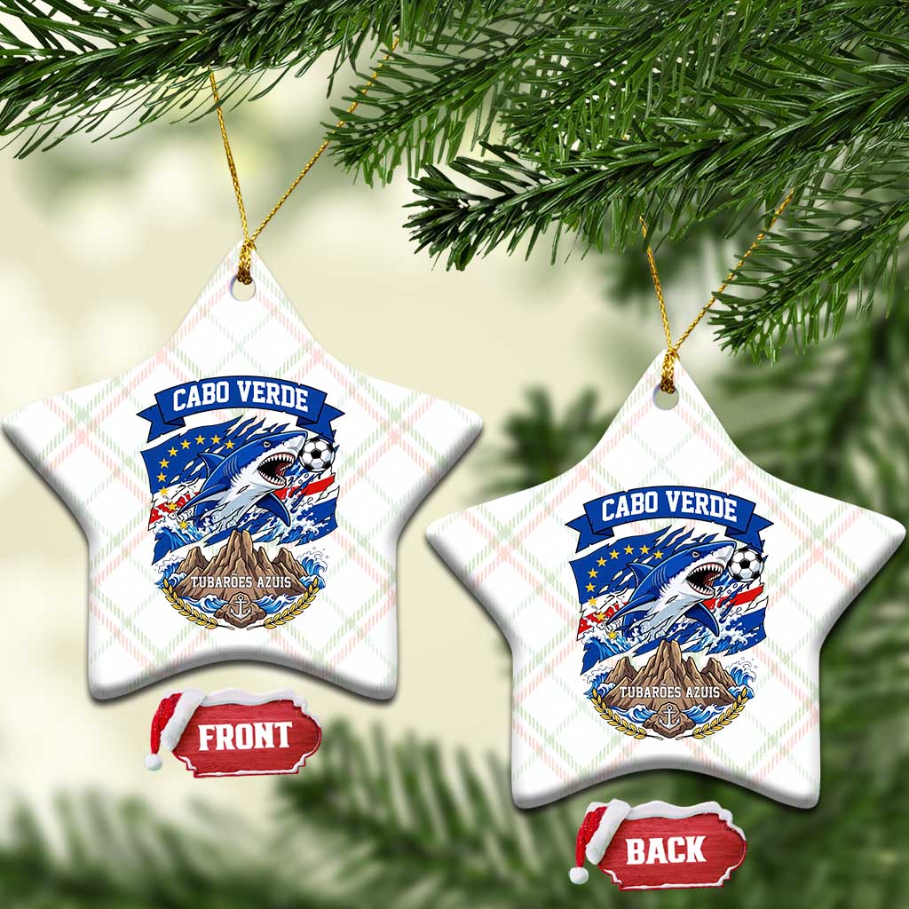 Cabo Verde Tubarões Azuis Soccer Pride Ceramic Ornament Cape Verde Blue Sharks Football Fans
