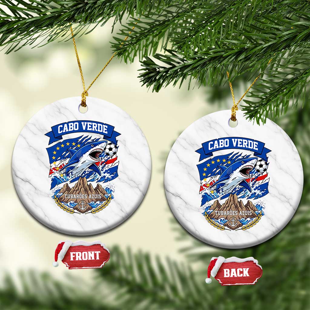 Cabo Verde Tubarões Azuis Soccer Pride Ceramic Ornament Cape Verde Blue Sharks Football Fans