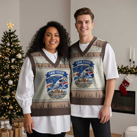 Cabo Verde Tubarões Azuis Soccer Pride V-Neck Knit Sweater Vest Cape Verde Blue Sharks Football Fans