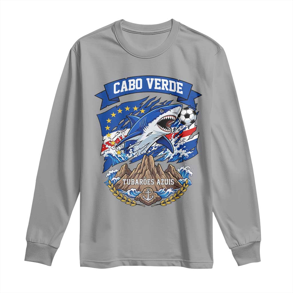 Cabo Verde Tubarões Azuis Soccer Pride Long Sleeve Shirt Cape Verde Blue Sharks Football Fans