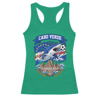 Cabo Verde Tubarões Azuis Soccer Pride Racerback Tank Top Cape Verde Blue Sharks Football Fans