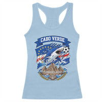 Cabo Verde Tubarões Azuis Soccer Pride Racerback Tank Top Cape Verde Blue Sharks Football Fans