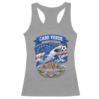 Cabo Verde Tubarões Azuis Soccer Pride Racerback Tank Top Cape Verde Blue Sharks Football Fans