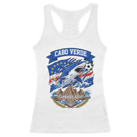 Cabo Verde Tubarões Azuis Soccer Pride Racerback Tank Top Cape Verde Blue Sharks Football Fans