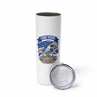 Cabo Verde Tubarões Azuis Soccer Pride Skinny Tumbler Cape Verde Blue Sharks Football Fans