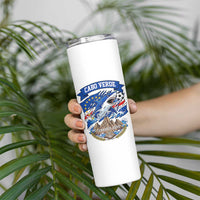 Cabo Verde Tubarões Azuis Soccer Pride Skinny Tumbler Cape Verde Blue Sharks Football Fans