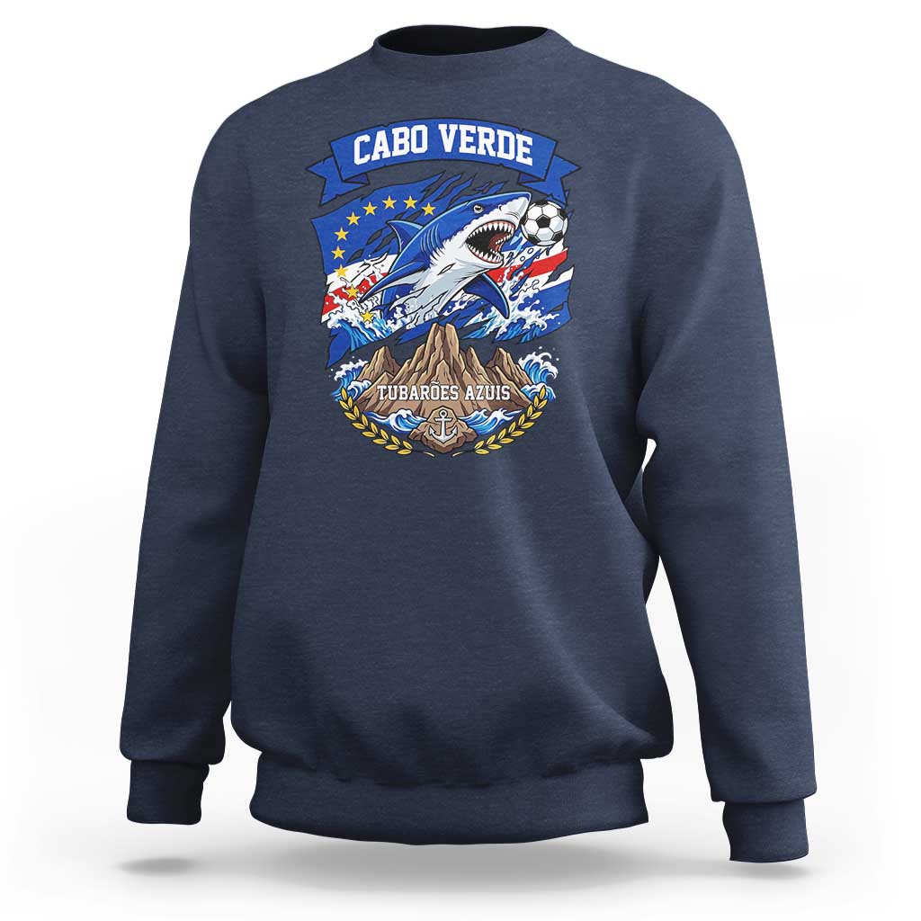 Cabo Verde Tubarões Azuis Soccer Pride Sweatshirt Cape Verde Blue Sharks Football Fans