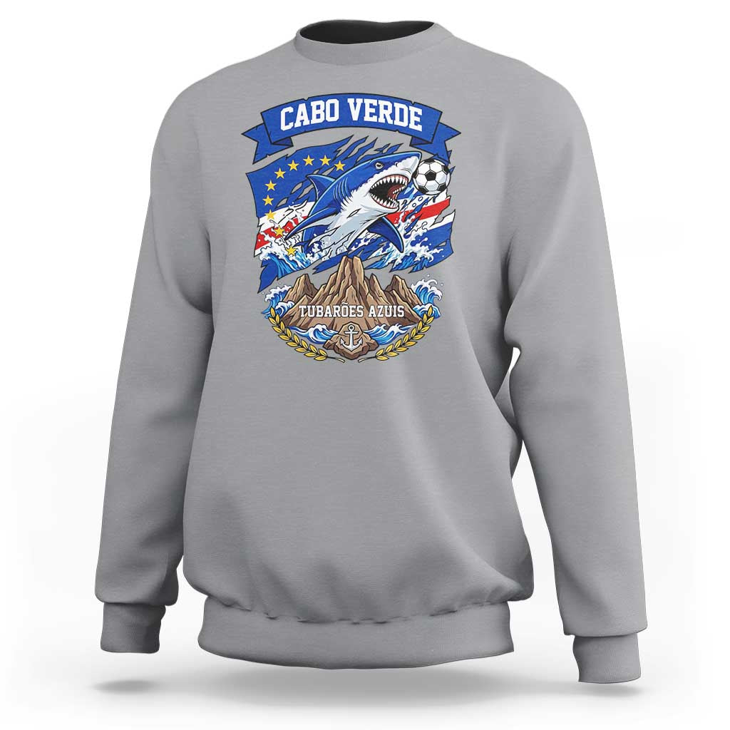 Cabo Verde Tubarões Azuis Soccer Pride Sweatshirt Cape Verde Blue Sharks Football Fans