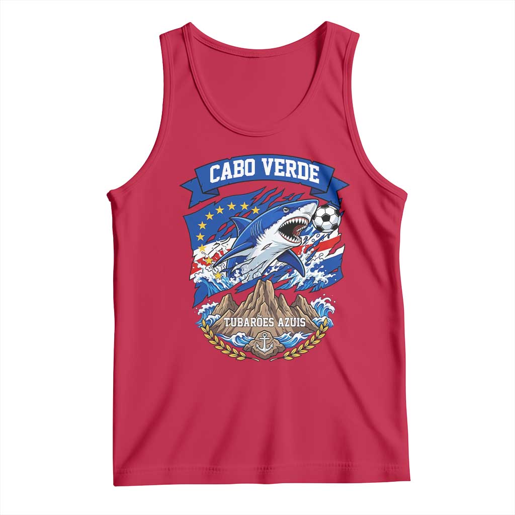 Cabo Verde Tubarões Azuis Soccer Pride Tank Top Cape Verde Blue Sharks Football Fans
