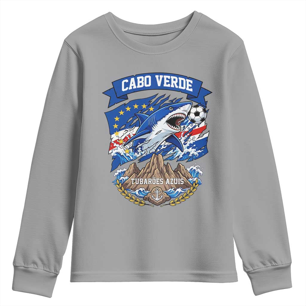 Cabo Verde Tubarões Azuis Soccer Pride Youth Sweatshirt Cape Verde Blue Sharks Football Fans