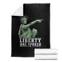 Liberty Has Spoken Pointing Statue Parody Throw Blanket Funny Sarcastic Basketball Sports Viral Meme Americana