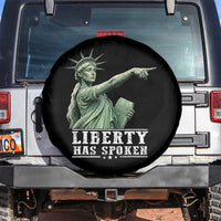 Liberty Has Spoken Pointing Statue Parody Spare Tire Cover Funny Sarcastic Basketball Sports Viral Meme Americana