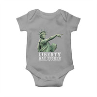 Liberty Has Spoken Pointing Statue Parody Baby Onesie Funny Sarcastic Basketball Sports Viral Meme Americana