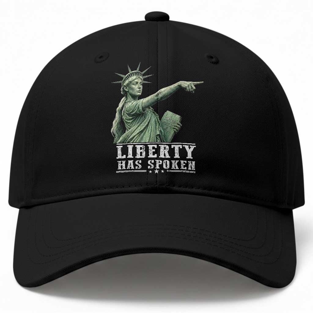 Liberty Has Spoken Pointing Statue Parody Baseball Cap Funny Sarcastic Basketball Sports Viral Meme Americana