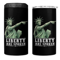 Liberty Has Spoken Pointing Statue Parody 4 in 1 Can Cooler Tumbler Funny Sarcastic Basketball Sports Viral Meme Americana