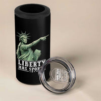 Liberty Has Spoken Pointing Statue Parody 4 in 1 Can Cooler Tumbler Funny Sarcastic Basketball Sports Viral Meme Americana
