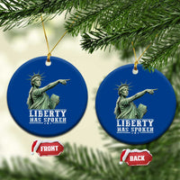 Liberty Has Spoken Pointing Statue Parody Ceramic Ornament Funny Sarcastic Basketball Sports Viral Meme Americana