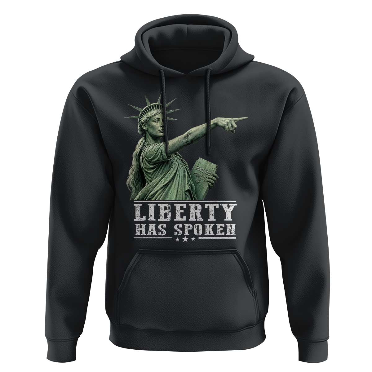 Liberty Has Spoken Pointing Statue Parody Hoodie Funny Sarcastic Basketball Sports Viral Meme Americana
