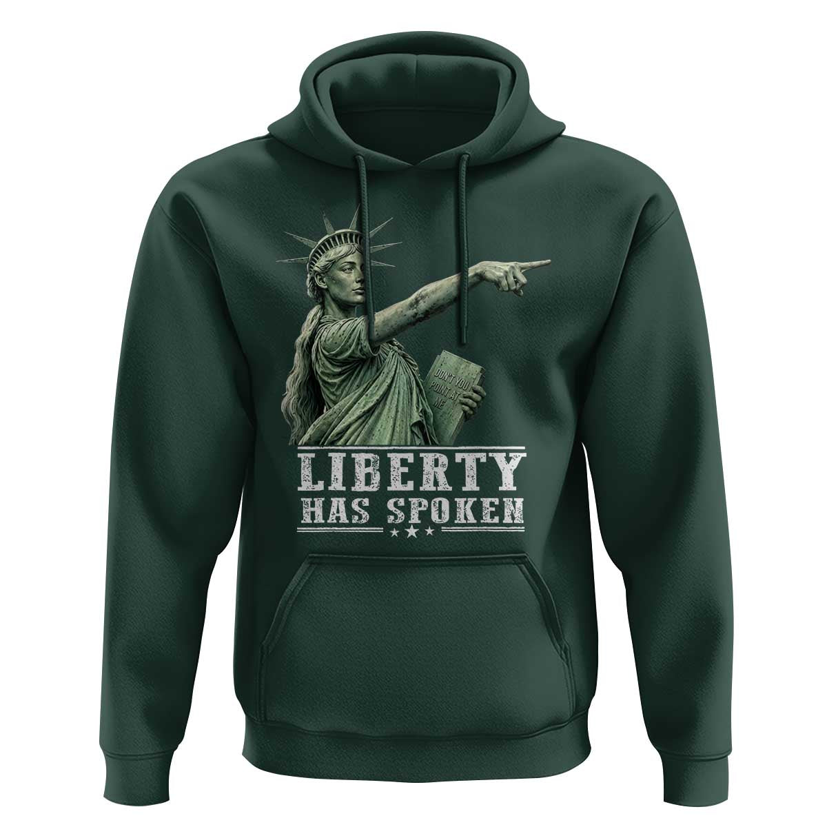 Liberty Has Spoken Pointing Statue Parody Hoodie Funny Sarcastic Basketball Sports Viral Meme Americana