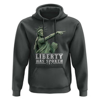 Liberty Has Spoken Pointing Statue Parody Hoodie Funny Sarcastic Basketball Sports Viral Meme Americana
