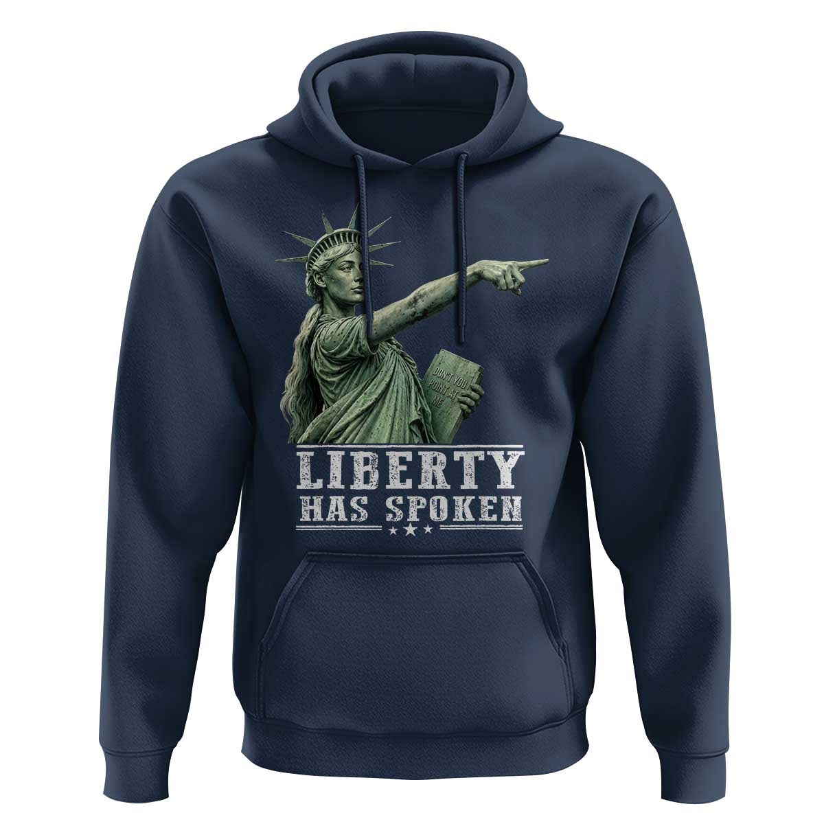 Liberty Has Spoken Pointing Statue Parody Hoodie Funny Sarcastic Basketball Sports Viral Meme Americana